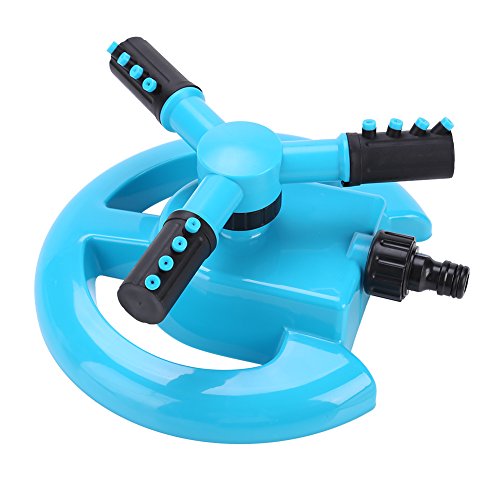 Preisvergleich Produktbild TOPINCN Rasensprenger Garten Wassersprinkler Bewässerungssystem 360 ° voll 3 Düsen-Kreis, der großes Gebiet dreht(Blue)