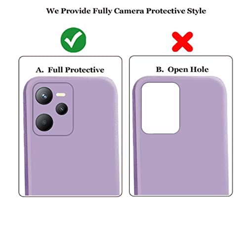 Image of A rtistque Liquid Silicone Back Cover Case for Realme C35 / Realme Narzo 50A Prime Matte Shockproof TPU Soft Flexible with Camera Protection - Purple