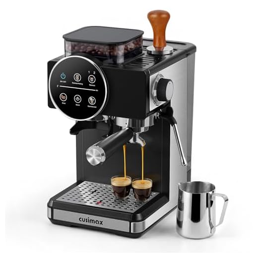 Espresso Machine with Grinder, 20 Bar Professional Expresso Coffee Machines with Milk Frother Steam Wand, Espresso Maker with 60oz Removable Water Tank, Cappuccino & Latte Machine for Home (Dark-Pro)