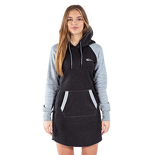 SMILODOX Ladies Sweatkleid Godetevi | Abito con Cappuccio per Fitness e Tempo Libero | Hoody Oversize |. Maglione - Pullover Sportivo - Felpa, Size:XS, Colorazione:Antracite/Grigio