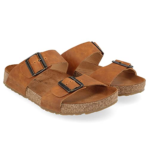 Image of HAFLINGER Andrea Elegant Leather Sandals with Rubber Sole and Cork Latex Footbed Unisex