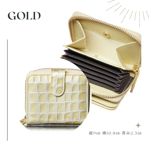 Align mini type Bi-Fold Wallet wallet Leather made by MASINI in Italy Cowhide ART.Stain Glass Women's Elegant, easy-to-use and beautiful In gift box (Gold)4