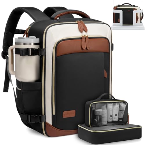 LOVEVOOK 40L Travel Backpack for Women, Carry On Backpack with 3 Packing Cubes,TSA Personal Item Travel Bag Airline Approved, Water Resistant Weekender Overnight Luggage Daypack, Fits 17.3 Inch Laptop