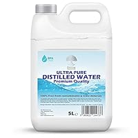 Destilliertes Wasser 100% reine Premium-Qualität – ideal für CPap, Bügeleisen, Luftbefeuchter, Reinigung, Motoren und mehr – Hergestellt in Großbritannien (5 Liter)