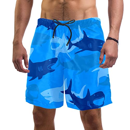 Short de plage hommes JDEZ requins : vêtement de bain à séchage rapide idéal pour les vacances