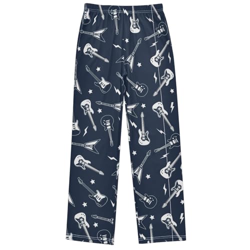 Boy's Pants Blue Guitar Jogger Pants Elastic Waist Long Bottoms Trousers with Pockets 6-14 Years