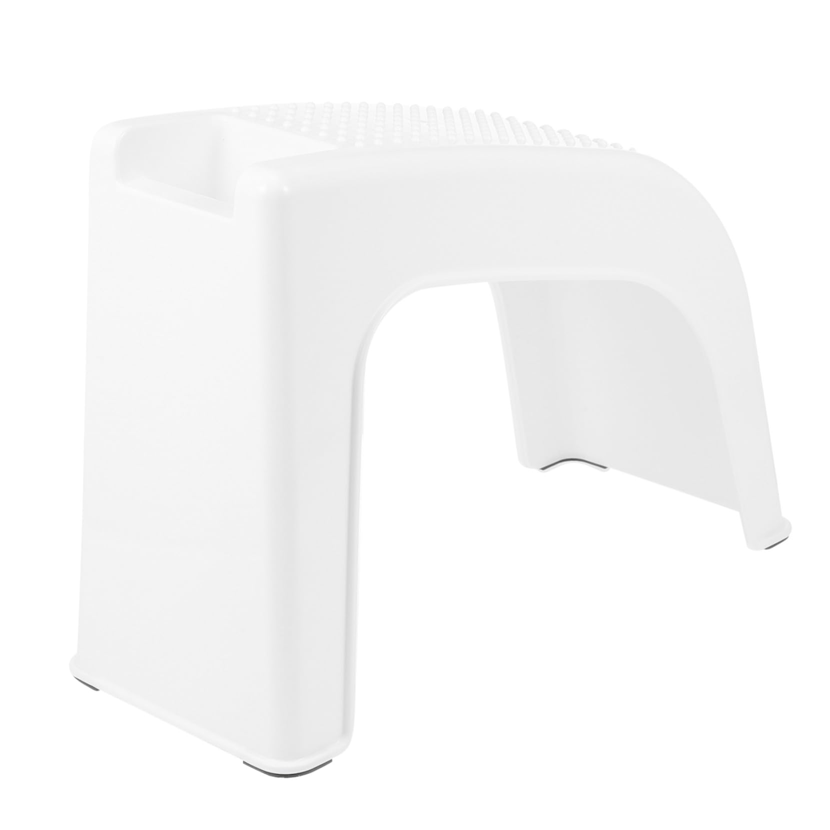 Ipetboom Sgabello per Pedicure Beige in Abs Supporto Poggiapiedi Comodo e Vano Porta Utensili per Salone di Bellezza e Cura Piedi