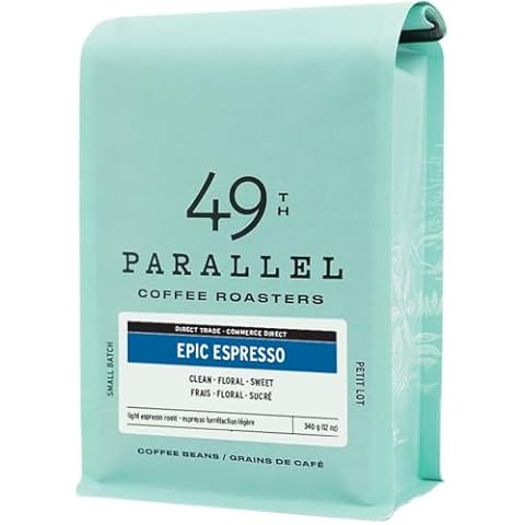 49th Parallel Coffee Roasters – Epic Espresso Whole Beans – Gourmet Light Roast Coffee, 12oz Cover