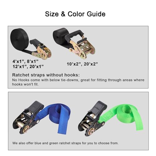 Image of Ayaport Endless Ratchet Straps, 4FT Heavy Duty Cargo Tie Downs