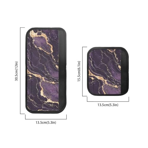 Image of 6 Pcs Refrigerator Microwave Door Handle Covers Electrical Appliances Handle Protector Keep Clean and Protected from Oil Stains, Fingerprints, Liquids, Dark Violet Gold Marble
