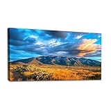 Canvas Wall Art Sandia Mountains New Mexico Sunset Framed Artwork Landscape Wall Paintings Modern Wall Decor Ready to Hang Posters for Living Room Bedroom 20'x40'