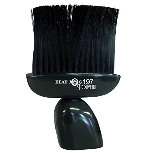 Head Jog 197 Nouveau Neck Brush In Black Wood. Hair Cutting Cleaning Removal Salon Hairbrush for Hairdressers and Barbers. Neck & Face Duster Brush To Remove Unwanted Hair.