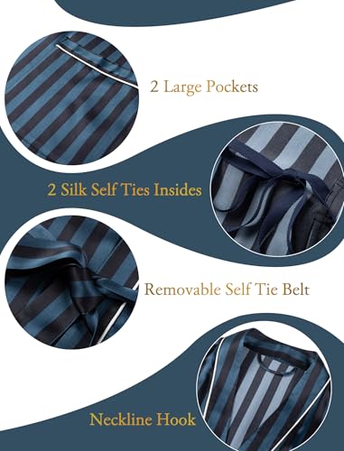 COLD POSH 19MM Mulberry Silk Robe Men Lightweight Kimono Long Bathrobe for Mens Summer Pajamas Set4