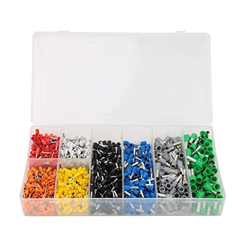 1200PCS Insulated Wire Crimp Terminals Quick Connectors Wiring Spade Cold-Pressed Electrical Terminals Assortment Kit for Marine Auto Use
