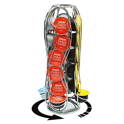 Cobb Industries® - Athéna CH0013 - Porte Capsules Distributeur Présentoir rotatif pour 24 capsules Dolce Gusto Acier chromé