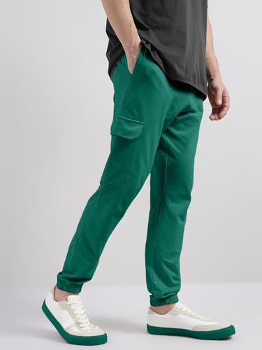 Image of Veirdo 100% Pure Cotton Regular Fit Mid Rise Trackpants with Side Pocket for Men & Boys