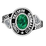 fully customized Girl Ladies Women’s fashion class ring for high school, college, university, academ