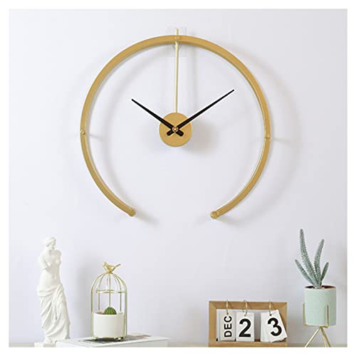 Horloge murale silencieuse en demi-cercle noir pour sublimer un grand mur vide de salon