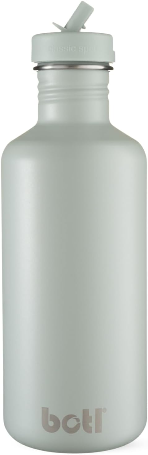 BOTL - Water Bottle With Leakproof Straw Lid, Stainless Steel non-Insulated Bottle, BPA/BPS Free, Tough Canteen Bottle for Sports and Travel 1200ml - Sage Green