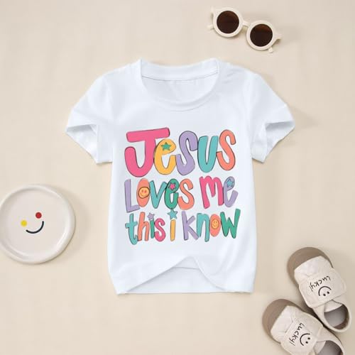 BINTEHGS Jesus Shirts for Kids Christian Graphic Tees for Girls Religious God Tshirts Inspirational Bible Verse Cute T-Shirts2