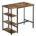 VASAGLE prostokątny stół barowy, stół barowy z 3 półkami, stół kuchenny, lada kuchenna, solidna metalowa rama, 109 x 60 x 100 cm, łatwy w montażu, wzornictwo przemysłowe, vintage, ciemny brąz LBT11X