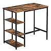 VASAGLE bartafel rechthoekig, bartafel met 3 planken, keukentafel, aanrecht, stevig metalen frame, 109 x 60 x 100 cm…