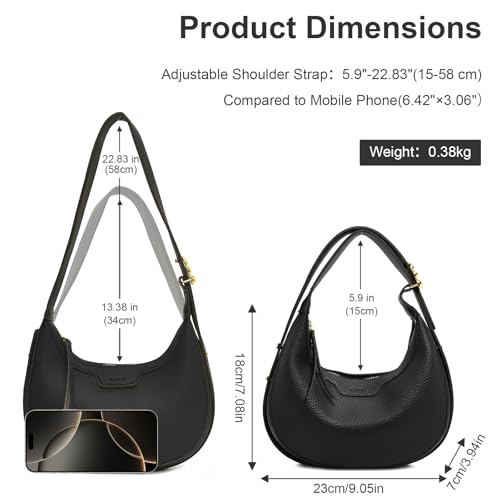 Bolso de hombro en forma de creciente de cuero LassZone para mujer, bolso cruzado, bolso tipo silla de montar, elegante bolso tipo satchel miniatura 5