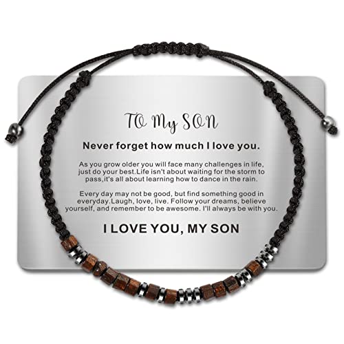 TAGOMEI Cross Bracelet for Men Boys WWJD Bracelets Adjustable Braided Christian Baptism Jesus Bracelets as Teen Boy Gifts 7-21 Birthday Gifts for Boys Men Son Grandson Brother Nephew Boyfriend Husband