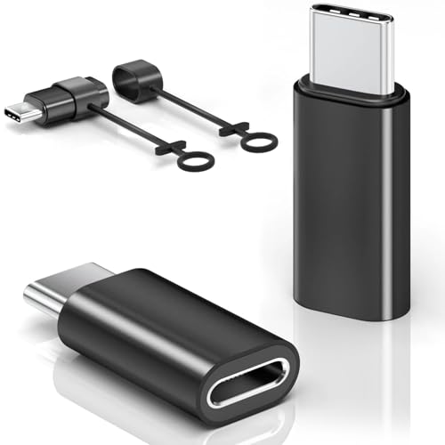 Adaptateur Lightning vers USB C, 2 Pièces Adaptateur Lightning Femelle vers USB C Mâle pour iPhone 17/16/16 Pro/15 Pro Max/15 Plus, Galaxy S24/S23, iPad, Pas...