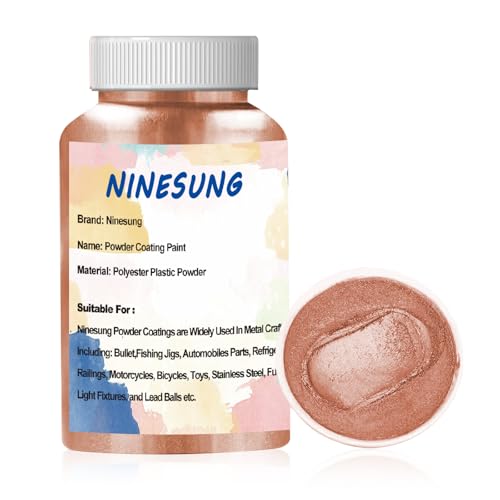ninesung Powder Coating Paint for Metal Surfaces | Car Paint | Building Materials | Powder Paint for Steel Structures, Factories, Buildings, Playgrounds, Gardens (Rose Gold, 8 Ounce)