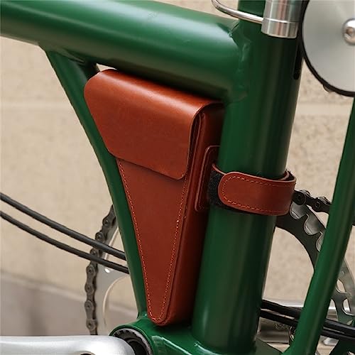 Sgxbos Triangular Leather Bike Bag for Brompton (Light Brown)