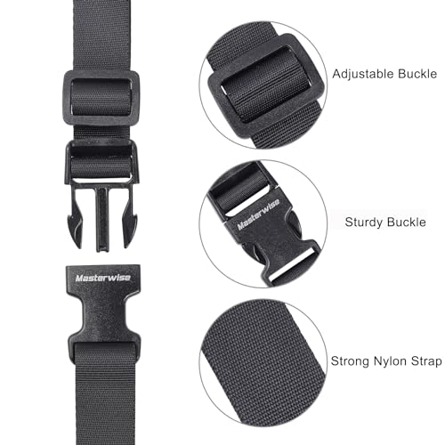 Image of Buckle Straps, Adjustable Nylon Straps, Black 4 Pack (7'x1)