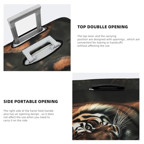 Travel Luggage Protector Cover Wild Animals Tiger Suitcase Covers for Luggage Fashion Washable Elastic Luggages Cover Protector Scratch Resistant Travel Essentials Suitcase Cover Fits 18-32 Inch4