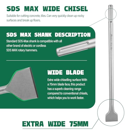 Broca de martillo de demolición SDS MAX para romper bloques y levantar pavimentos 3