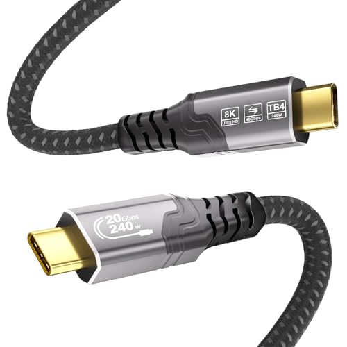 ZIKNYDO USB C to USB C Cable 1m USBC 3.2 Gen 2x2 Video 4K@144Hz/8K@30Hz PD3.1 240W Fast Charging USBC Data Cable 20Gbps Compatible with Thunderbolt 4 MacBook Pro Switch SSD Hub iPhone 17/16/15