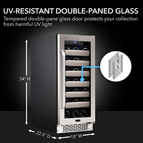 Whynter BWR-331SL Elite 33 Bottle Seamless Door Single Zone, Stainless Steel/Black Built-In Wine Refrigerator thumb #2