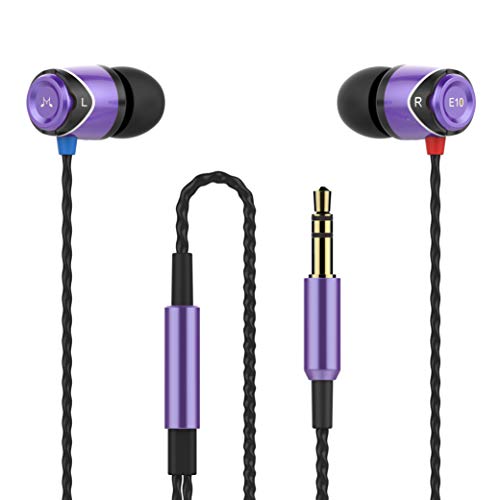 SoundMAGIC E10 Earphones HiFi Stereo Wired Noise Isolating in-Ear Earbuds Powerful Bass Sport Headphones (Purple)