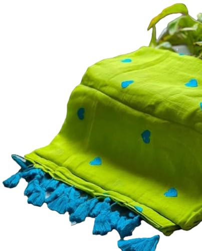 Image of Women's Floral Embroidered Handloom Pure Cotton Saree