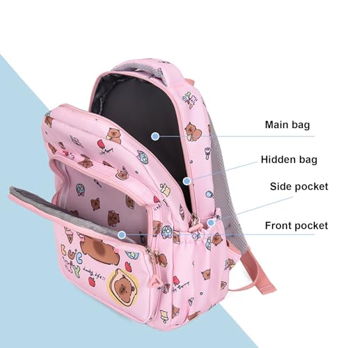 Mochila Capibara y set con estuche y bolsa de almuerzo escolar 7