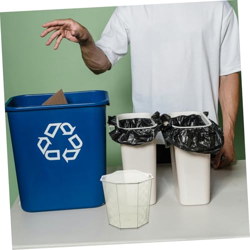 Mini caneca de basura rectangular con tapa para escritorio miniatura 6