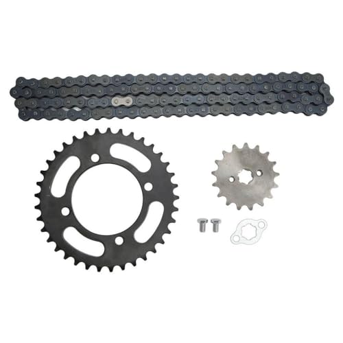 Pignon 17t et couronne 37t en 155mm avec chaîne 420 haute résistance mécanique