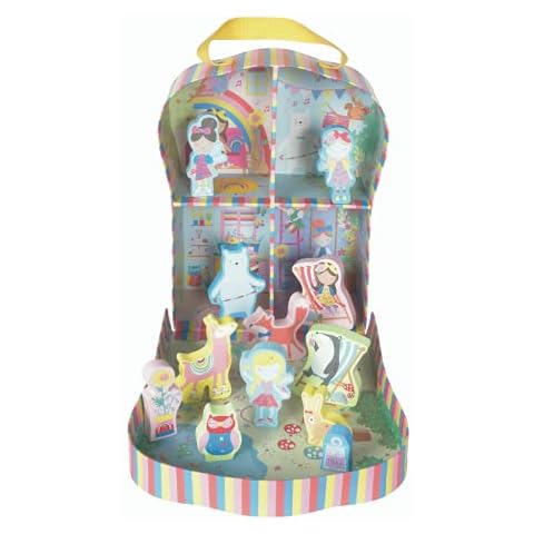Floss & Rock 43P6364 Rainbow Fairy Play Box with Wooden Pieces Cover