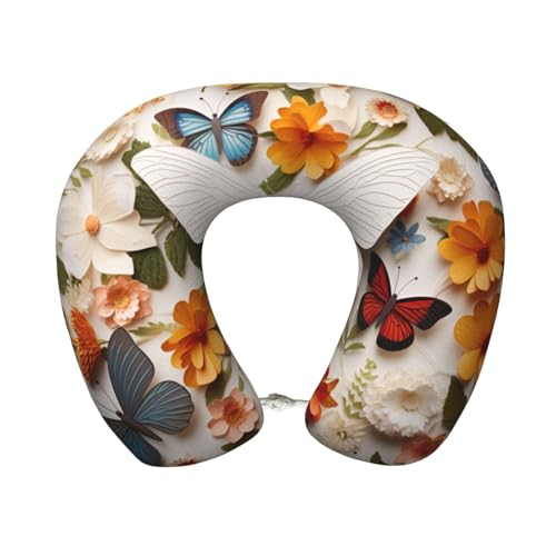 Almohada de viaje de poliéster con diseño floral miniatura 1