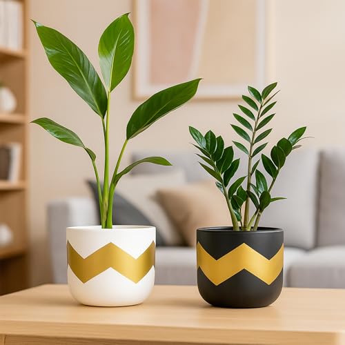 Image of Urban Plant Terracotta Pot - Trendy Planter for Modern Home & Garden Spaces (Terracotta Grace - Set of 2)