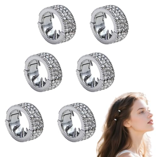 6 Piezas Pinzas Redondas de Metal para Flequillo, Accesorios de Moda para Mujeres miniatura 3