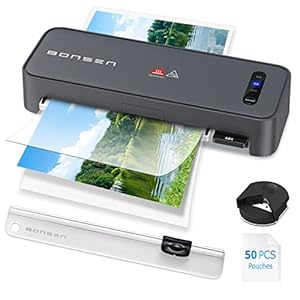 BONSEN Laminator Machine, 0-Second Fast Warm-Up and No Waiting Laminator with 50 Laminating Sheets, 4-in-1 Cold Thermal…