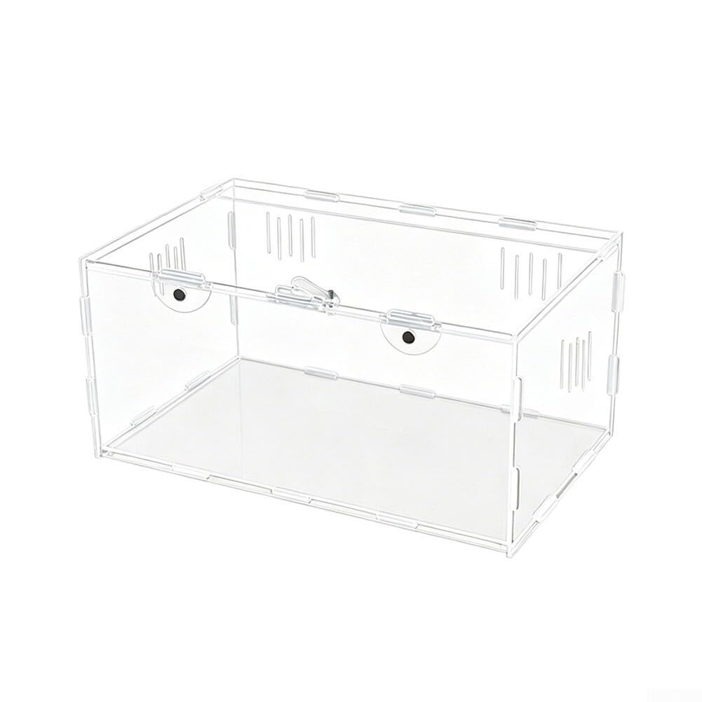 Scatola Allevamento per Gechi e Ragni Scatola Allevamento per(30*20*15cm) | Chiusura a scatto per sicura, fori ventilazione laterali, design a conchiglia, previene fughe, per ideale per gechi