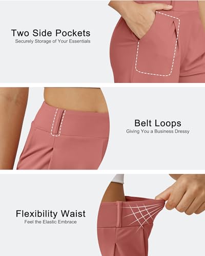 Image of G4Free EverGoing Dressy Casual Shorts for Women 4 inch High Waisted Summer Lounge Pleated Shorts with Pockets