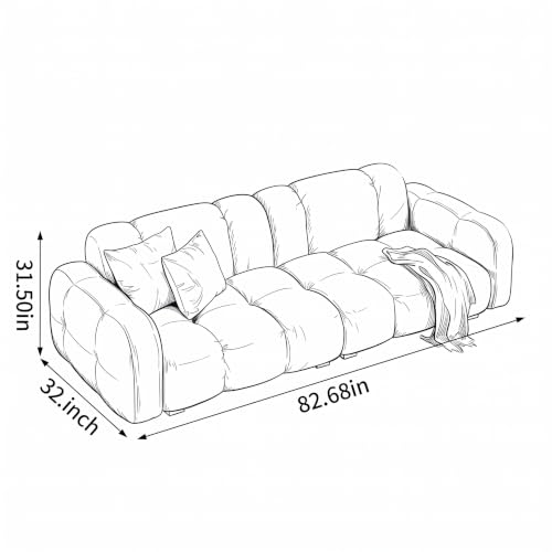 Image of CRAFTCITY Contemporary Wool Sofa with Swen Pillow Back for Living Room (Dark Pink, 3 Seater)