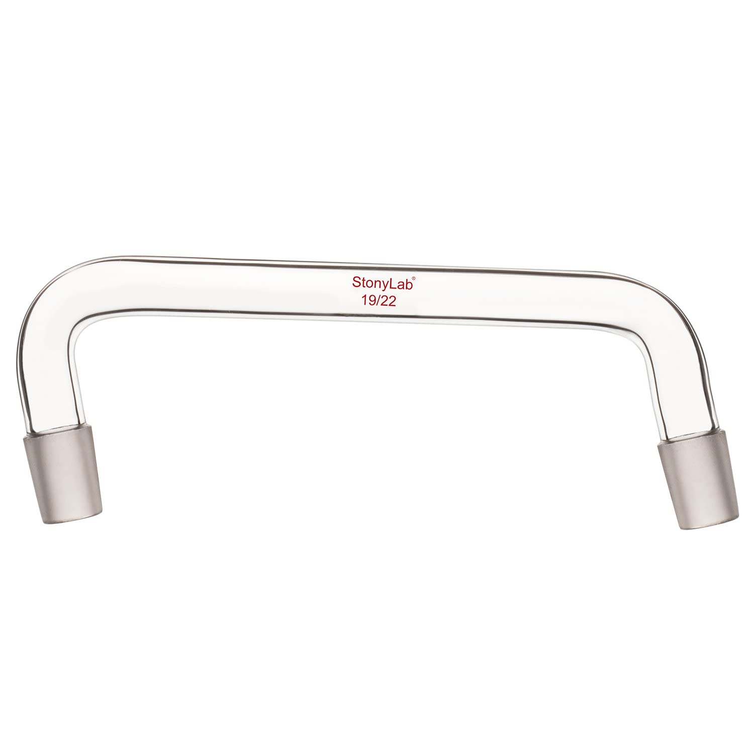 stonylab Glass Distilling Adapter, Borosilicate Glass 75 Degree and 105 Degree Bent Chemistry Adapter with 19/22 Standard Taper Inner Joints, 150 mm Length